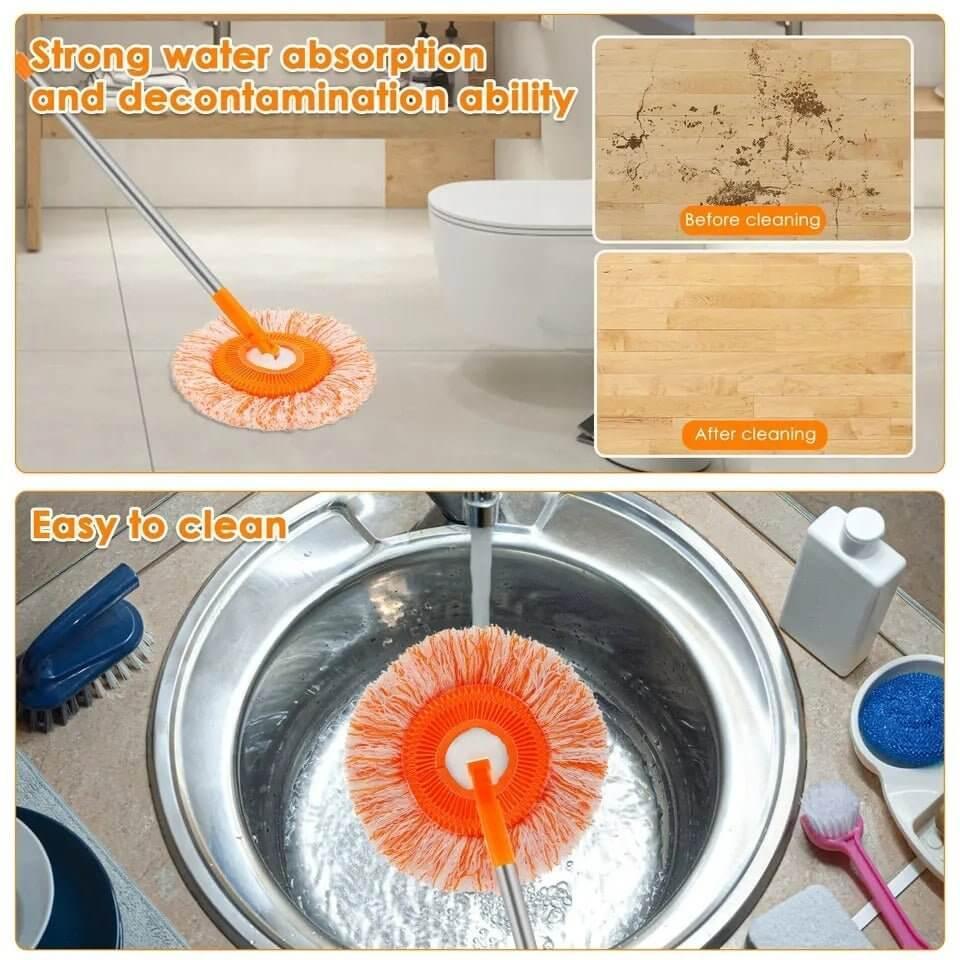 360° Rotating Microfiber Mop | Extendable Handle Telescopic Floor Cleaning Mop - SMARTONLINEMART