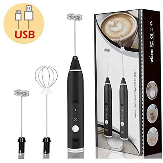 Handheld Electric Milk Frother – 3 - Speed USB Rechargeable Foam Maker & Mixer | COD in Pakistan - SMARTONLINEMART