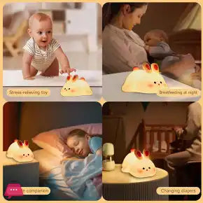 Collage of a baby and a person using a screen reducing toy, with product details on a white background.