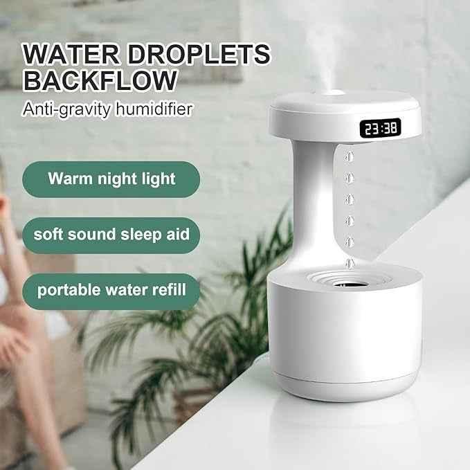 Smooth Sailing Antigravity Humidifier – Quiet Operation & Water Drop Light Effects | COD in Pakistan - SMARTONLINEMART