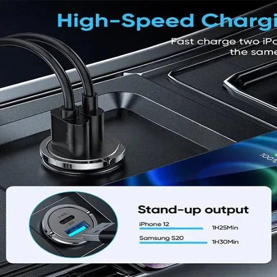 G - Golden 60W Fast Car Charger - Dual Port QC 4.0 for Multi - Device Charging Available COD in Pakistan - SMARTONLINEMART