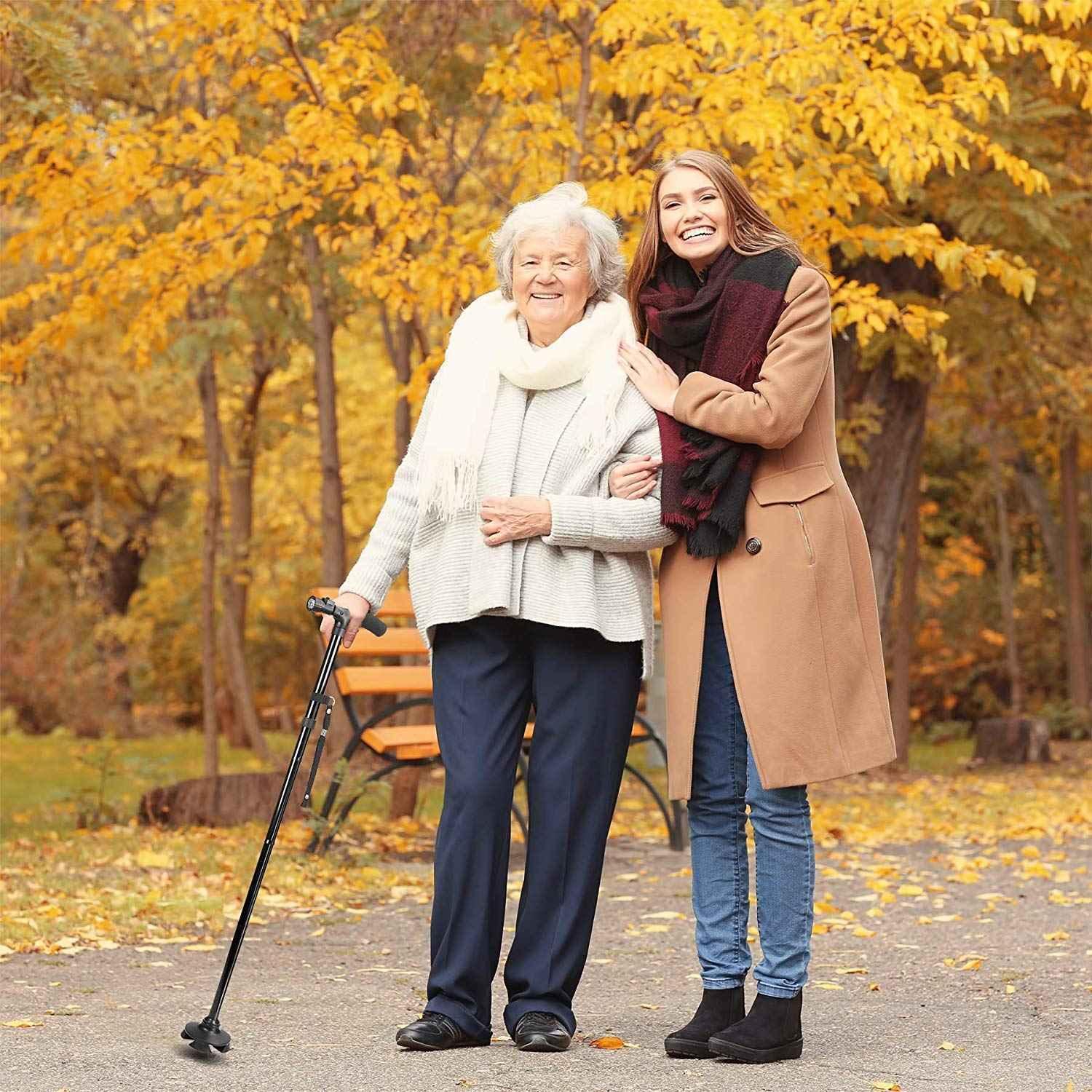 LED Walking Cane for Seniors - Folding Aluminium Walking Stick for Adults | COD in Pakistan - SMARTONLINEMART