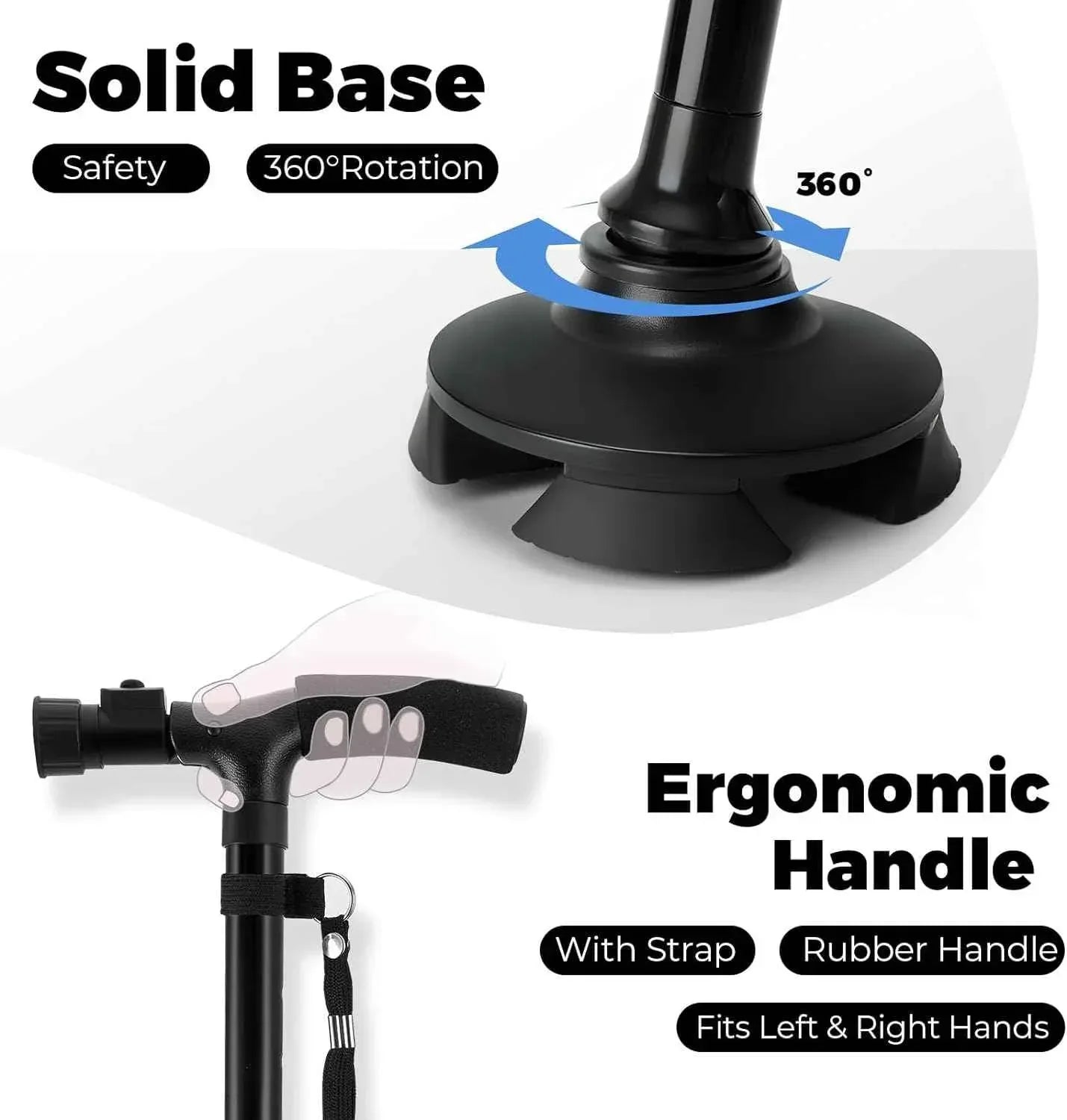 LED Walking Cane for Seniors - Folding Aluminium Walking Stick for Adults | COD in Pakistan - SMARTONLINEMART