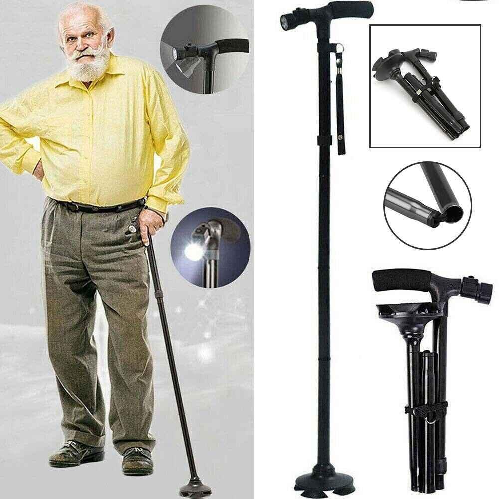 LED Walking Cane for Seniors - Folding Aluminium Walking Stick for Adults | COD in Pakistan - SMARTONLINEMART