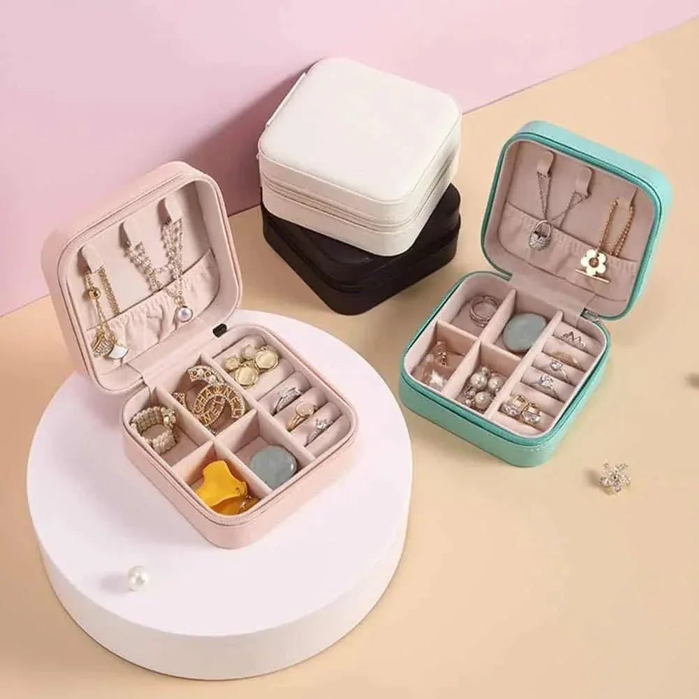 Portable Jewelry Storage Box | Leather Organizer | Travel Case | Multipurpose Gift Box for Jewellery SMARTONLINEMART