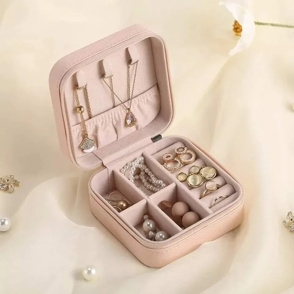 Portable Jewelry Storage Box | Leather Organizer | Travel Case | Multipurpose Gift Box for Jewellery SMARTONLINEMART