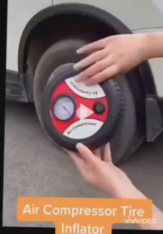 Video demonstrating 260PSI DC 12V portable electric tyre inflator inflating car tyre