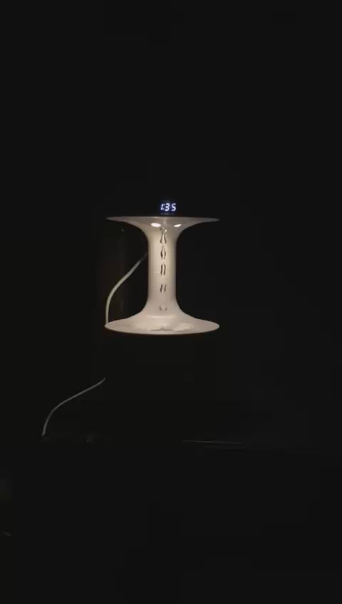 "Showcase of the antigravity humidifier's water drop light effects and quiet mist operation"