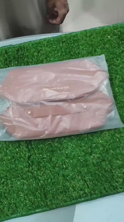 "Video showing the interior capacity and compartments of the leather travel cosmetic organizer"