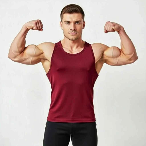 Men's Black Workout Tank Top - Large Sando for Gym & Training - SMARTONLINEMART