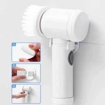 White handheld showerhead with installation instructions on a white background