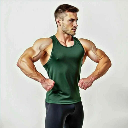 Men's Black Workout Tank Top - Large Sando for Gym & Training - SMARTONLINEMART