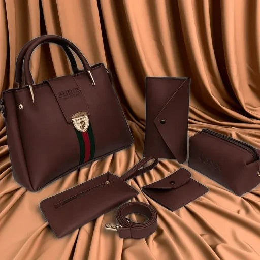 Premium Women's Handbag Set Black - 4-Piece Classic Faux Leather Tote and Sling Bags for Stylish Women - SMARTONLINEMART