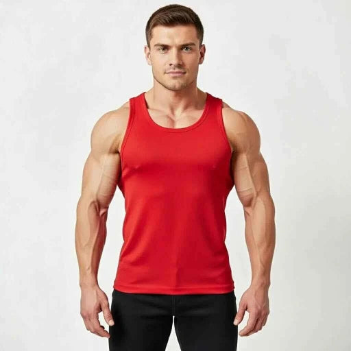Men's Black Workout Tank Top - Large Sando for Gym & Training - SMARTONLINEMART