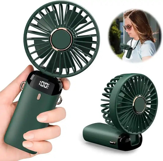 handy fan with digital display foldable