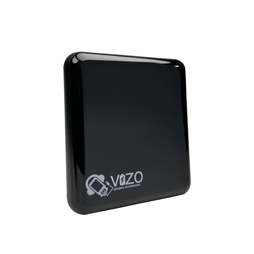 Black rectangular device with 'Vizo' logo on a white background
