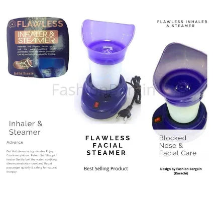 Flawless Inhaler & Steamer with packaging on a white background