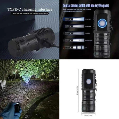 Rechargeable LED Mini Flashlight – Compact & Powerful Portable Torch - SMARTONLINEMART