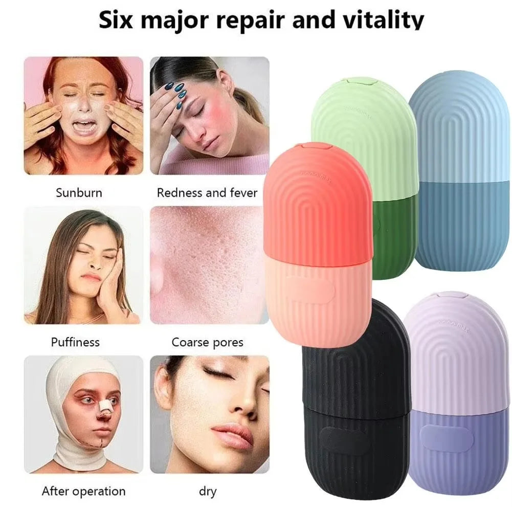 Silicone face mask with color options and skin issues it addresses.