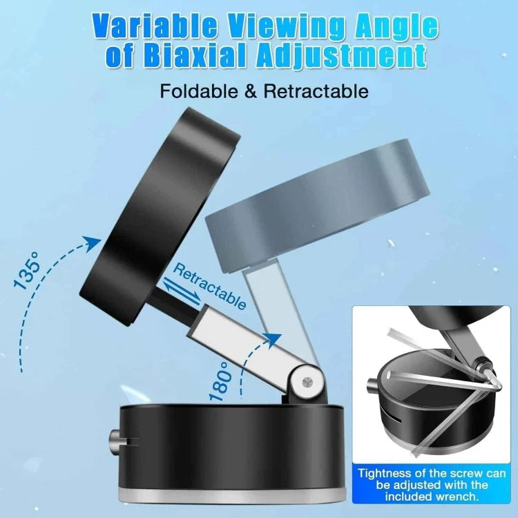 Vacuum Magnetic Phone Stand – 360° Rotating Suction Mount for Car, Gym & Mirror (MagSafe Compatible) - SMARTONLINEMART