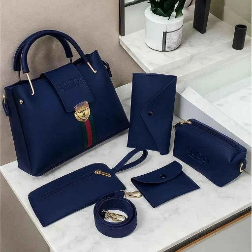 Premium Women's Handbag Set Black - 4-Piece Classic Faux Leather Tote and Sling Bags for Stylish Women - SMARTONLINEMART