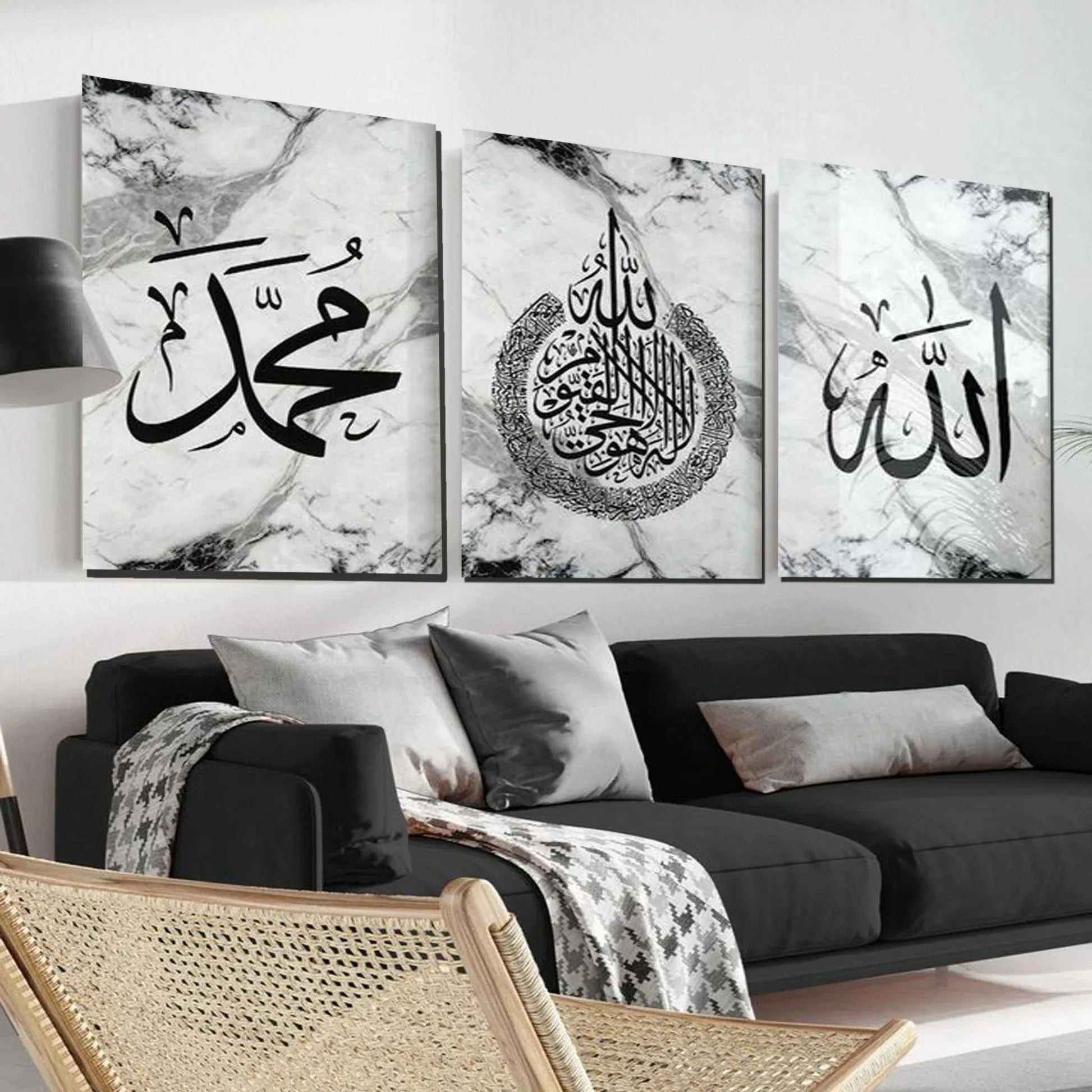 Set of 3 sticky wooden frames for home office wall decore - SMARTONLINEMART
