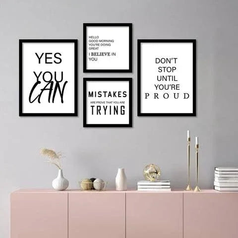 set of 6 Motivational sticky canvas frames for wall decore / sticky phototiles - SMARTONLINEMART